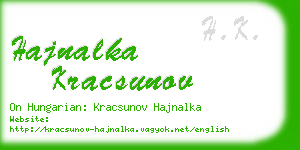 hajnalka kracsunov business card